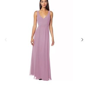 Bill Levkoff Desert Grey Chiffon Sleeveless A-line Gown